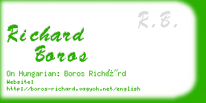 richard boros business card